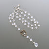 Ice Quartz Victorian Silver Paste Heart Pendant Necklace - Queen of Hearts Necklace
