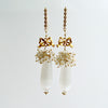 Selenite Teardrop Rock Crystal Cluster Earrings -  Selena Earrings