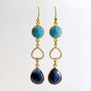 #1 Angie Earrings - Turquoise Blue Sapphire Pave Topaz Earrings
