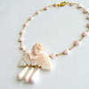 #3 Amorette Necklace - Pink Shell Cherub Angel Necklace