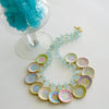 #5 China Doll Whimsical Cottage Necklace - Seafoam Chalcedony Miniature Plates