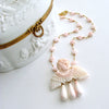 #4 Amorette Necklace - Pink Shell Cherub Angel Necklace