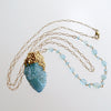 #1 Pixie Necklace - Aqua Chalcedony Gold Vermeil Spirit Quartz Pendant