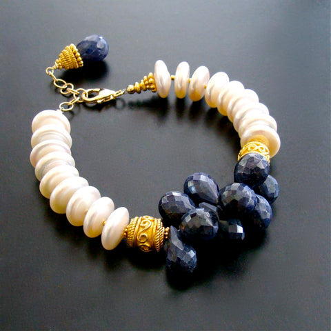 #2 Loretta III Bracelet - Loretta III Bracelet - Blue Sapphire & Coin Pearls
