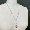 #5 Brezza Dolce III Necklace - Blue Chalcedony Pink Opal Enamel Vinaigrette Necklace