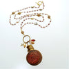 #1 Alora Necklace - Garnet Pearl Necklace Victorian Filigree Chatelaine Scent Bottle