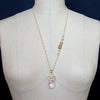 #4 Petales de Rose III Necklace - Rose Quartz Seed Pearls Victorian Hand Clasp