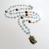 #1 Roisin Layering Necklace - Aquamarine Coin Pearls