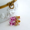 #3 Delphine II Earrings - Pink Topaz Cluster Earrings
