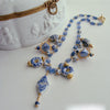 Kyanite Blue White Porcelain Bead Charm Necklace - Bluebelle II Necklace