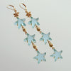 Aqua Venetian Glass Shellfish Long Earrings- Meribella Duster Earrings