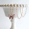 Pink Agate Butterfly Necklace - Papillon XIX Necklace