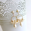 Flameball Pearl Cluster Hoop Earrings - Liesel Earrings