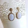 Pave Champagne Diamonds & Holly Blue Chalcedony Earrings - Payton Earrings