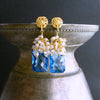 #4 Dione IV Earrings - London Blue Topaz Seed Pearl Moonstone Cluster Earrings