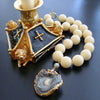 #2 Mitzi Necklace - Vintage Celluloid French Ivory Conchina Druzy Pendant