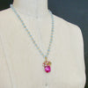 #6 Delphine III Necklace - Pink:Blue Topaz Emerald Citrine Rose Quartz