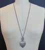 #5 Cressida Necklace - Repousse Sterling Heart Chatelaine Scent Bottle CZ Chain