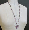 #6 Le Papillon XIII Necklace - Amethyst Butterfly Silverite White Topaz