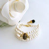 #2 Lissa Bracelet - Triple Strand Pearl Bee Bracelet