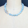 #7 Alicia Choker Necklace - Blue Opal MOP Inlay Toggle