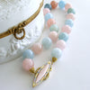#3 Fontanne III Necklace - Beryl Aquamarine Kunzite Opal MOP Toggle Clasp
