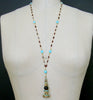 #8 Adrianna Necklace - Austro Hungarian Fob Garnets Turquoise