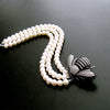 #5 Reine des Abeilles Bracelet - Bumble Bee Clasp Triple Strand Pearl Bracelet