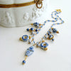 Kyanite Blue White Porcelain Bead Charm Necklace - Bluebelle Necklace