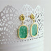 merald Green Venetian Glass Intaglios With Peridot Posts - Ravello II Earrings