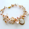 10K Gold Angelskin Coral Carved Cameo Shell Necklace - Shell of an Idea V Necklace
