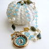 Sailor’s Valentine Pocket Watch Aqua Chalcedony Labradorite Necklace - Antigua IV Necklace