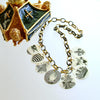 Mother of Pearl Scrimshaw Étrange Token Charm Necklace - Calliope Necklace