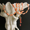 Coral Branch Necklace Removable Hand and Heart Coral Lampwork Figa Pendant - Cordelia Necklace