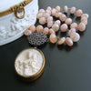 Pink Morganite Filigree Clasp With French Meerschaum Reliquary Ex Voto Pendant - Madonna Necklace