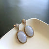 Pave Champagne Diamonds & Holly Blue Chalcedony Earrings - Payton Earrings