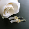 Selenite Teardrop Rock Crystal Cluster Earrings -  Selena Earrings