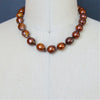 #5 Ardria Necklace - Copper Baroque Pearls Natural Topaz