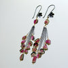 #1 Willow Duster Earrings - Watermelon Tourmaline Slices