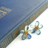 #4 Flori Earrings - Fluorite Kyanite Flower Post Earrings