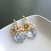 #4 Diana III Earrings - Sky Blue Topaz Pearls Cluster Earrings