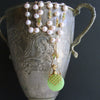 #3 Marjory Necklace  Opaline Scent Bottle Peridot Pink Pearls