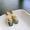 #4PM Le Fleurs de la Mer II Earrings - Moss Aquamarine Seed Pearls