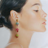 Watermelon Tourmaline Slices Pink Topaz Apatite Peridot Duster Earrings - Andrea IV Earrings