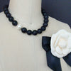 Matte Black Onyx & Shell Pearl Choker Necklace - Brooke VI Necklace