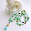 Chrysoprase Coins Peruvian Blue Opal Kyanite Necklace - Molly II Necklace