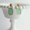 merald Green Venetian Glass Intaglios With Peridot Posts - Ravello II Earrings