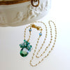 Blue Green Ametrine London Blue Topaz Green Onyx Hand Clasp Cluster Necklace - Bella Cluster Necklace