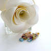 Blue/Pink Topaz, Amethyst, Lemon/Cherry Quartz, Peridot, Iolite Cluster Earrings - Fleur VII Earrings
