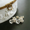 Rock Crystal Seed Pearl Keshi Pearl Bridal Earrings - Orange Blossom II Earrings